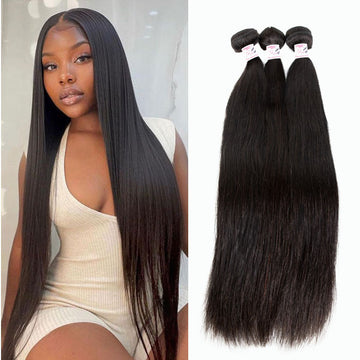 GS  Virgin Hair Cabello Series Human Virgin Straight Brazilian Hair 3 Bundles